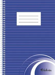Schreibblock, liniert, Drahtringbindung, A5, 70 Blatt, VICTORIA